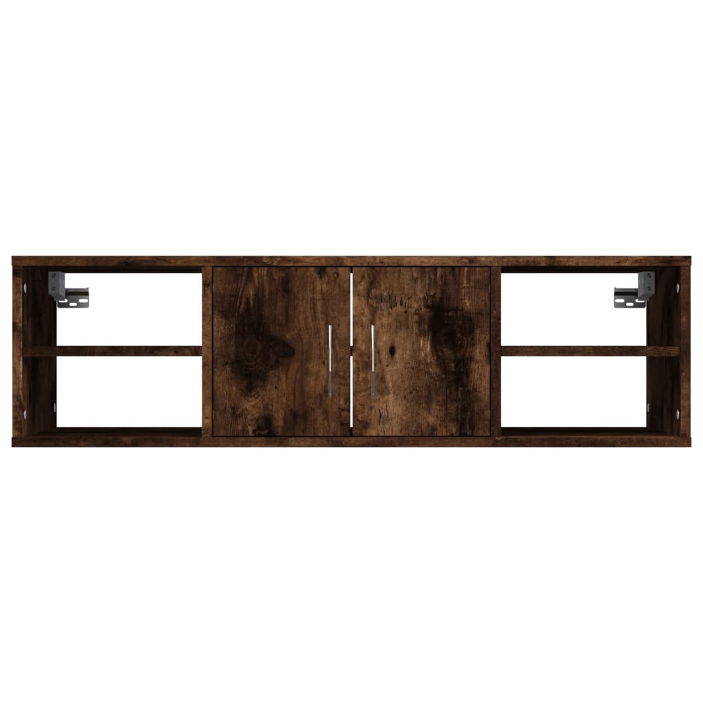 Wall shelf smoked oak 102x30x29 cm wood material