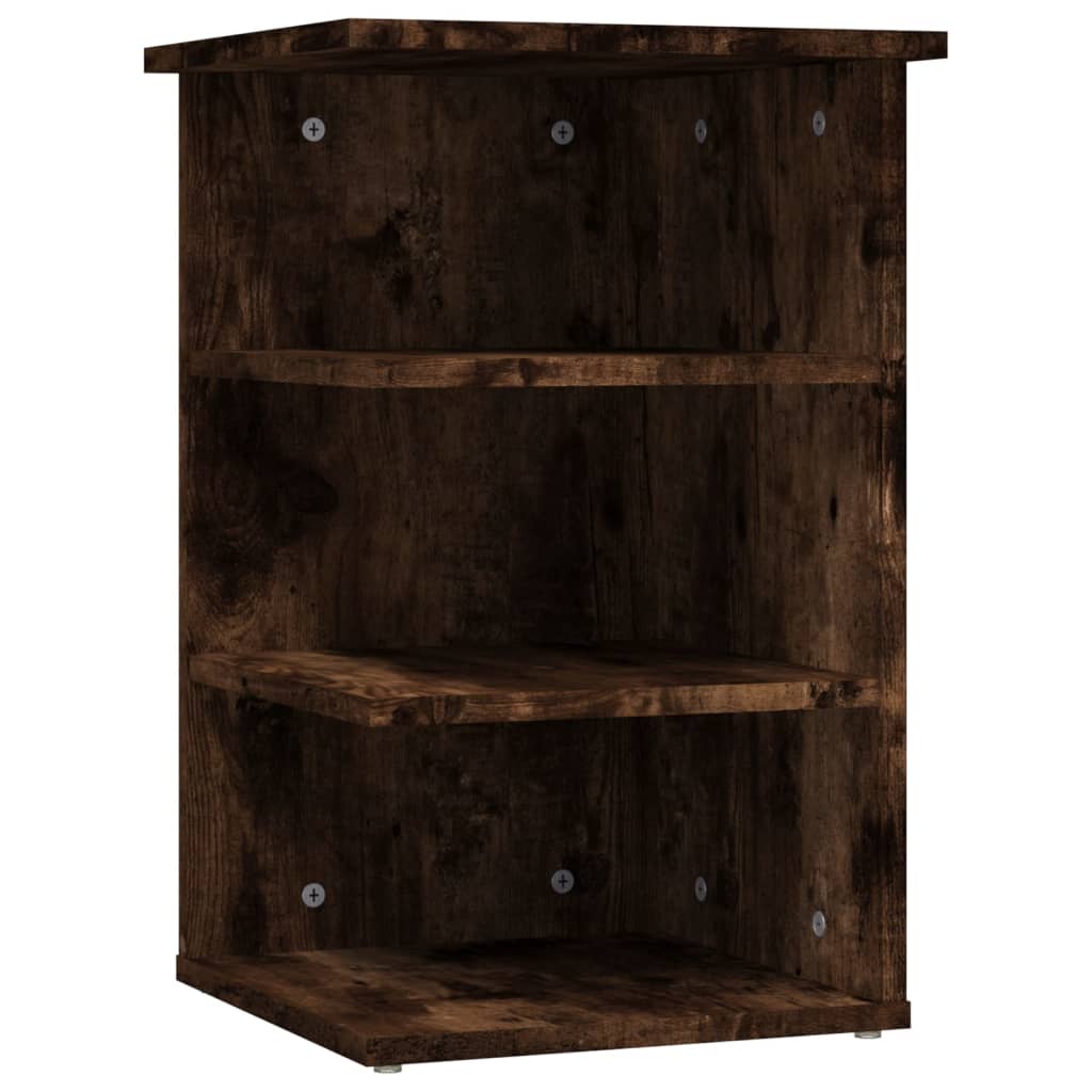 Étagère latérale chêne fumé 35x35x55 cm en bois