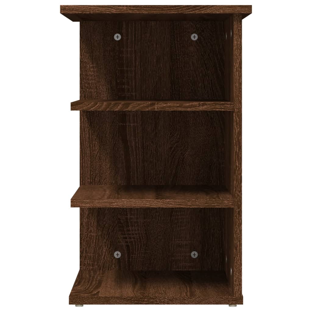 Étagère latérale aspect chêne brun 35x35x55 cm en bois