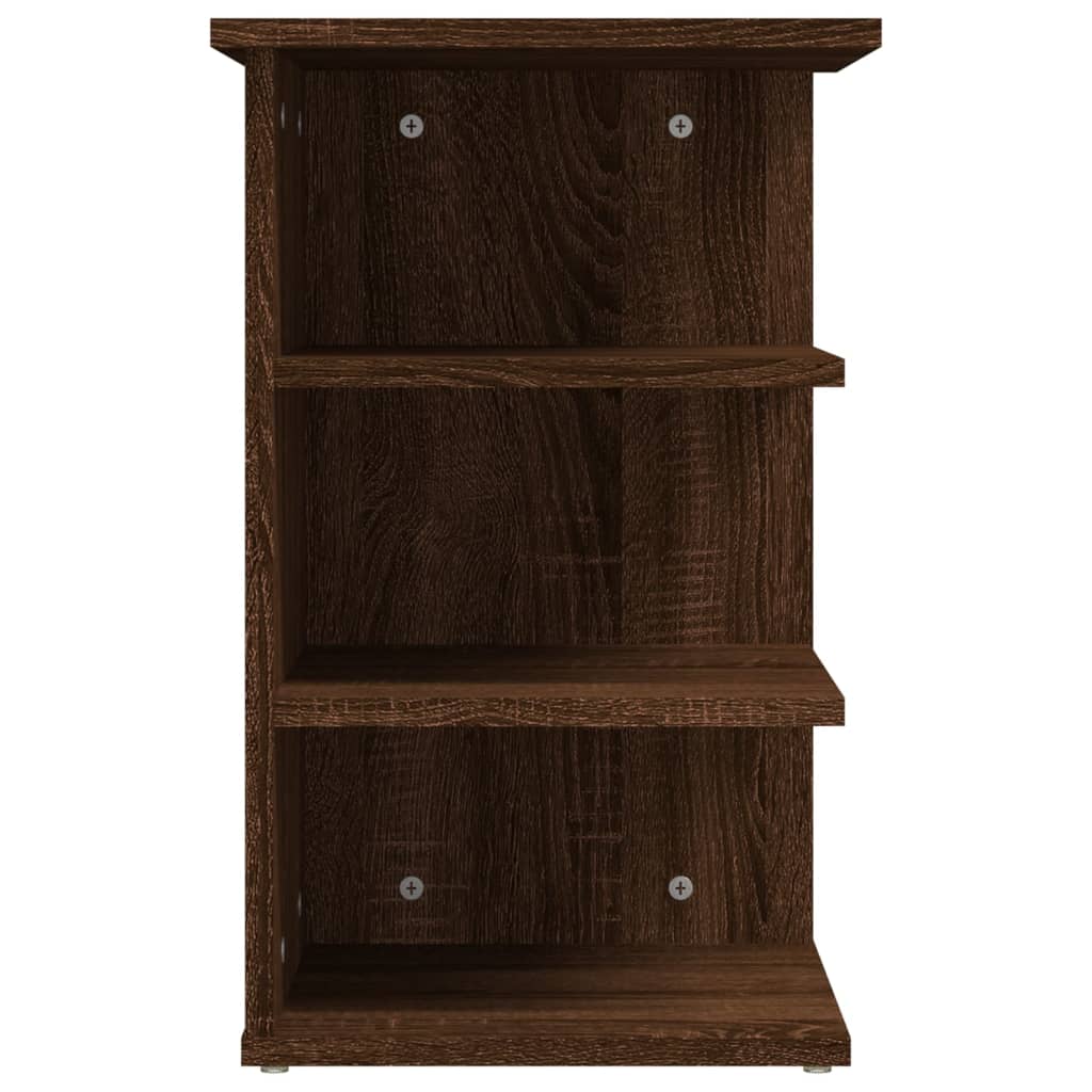 Étagère latérale aspect chêne brun 35x35x55 cm en bois