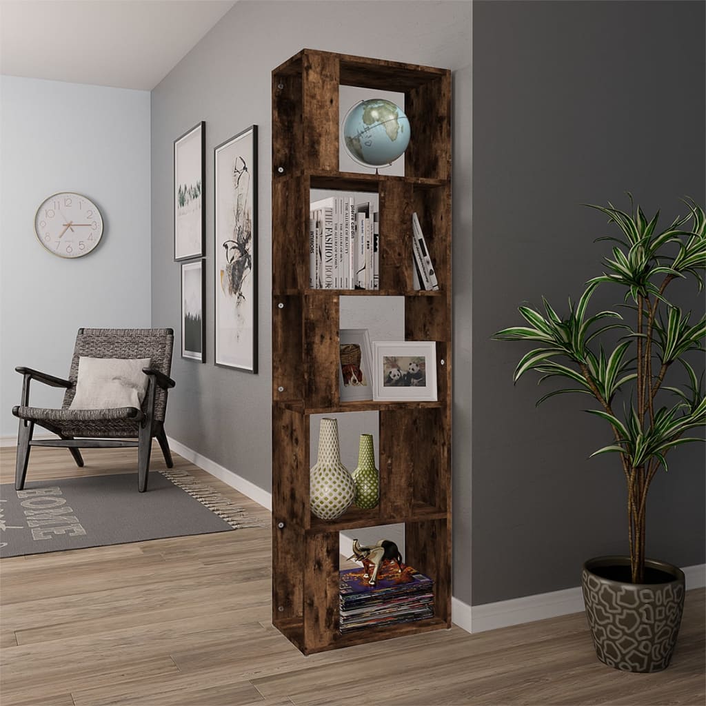 Bookshelf Smoked Oak 45x24x160 cm Wood Material