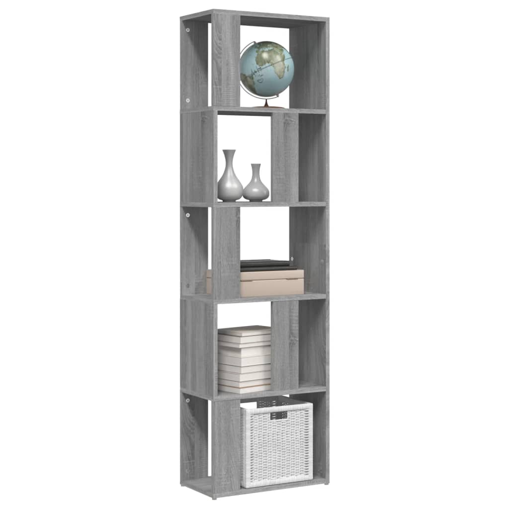Bookshelf Gray Sonoma 45x24x160 cm Wood Material