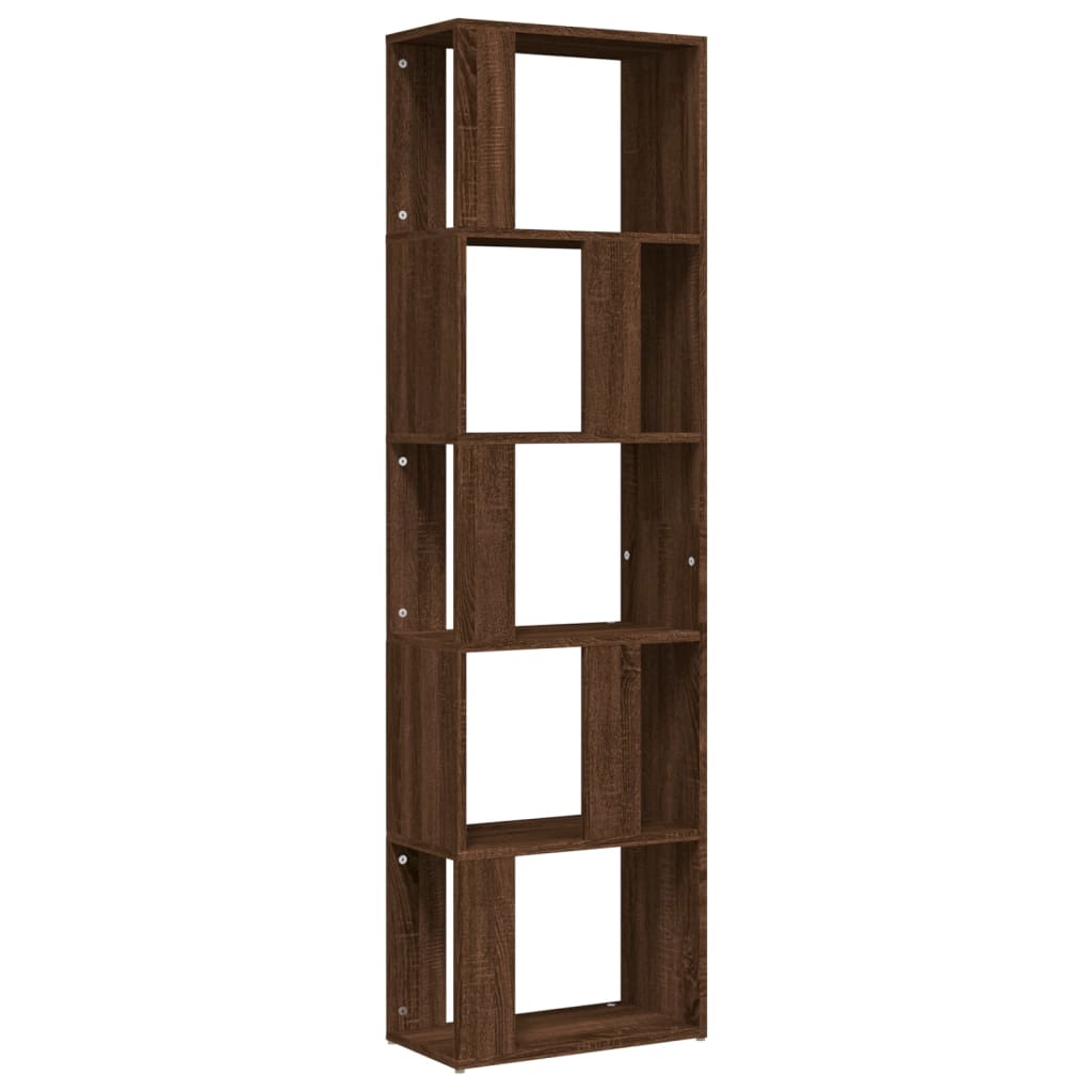 Bookshelf Brown Oak Look 45x24x160 cm Wood Material