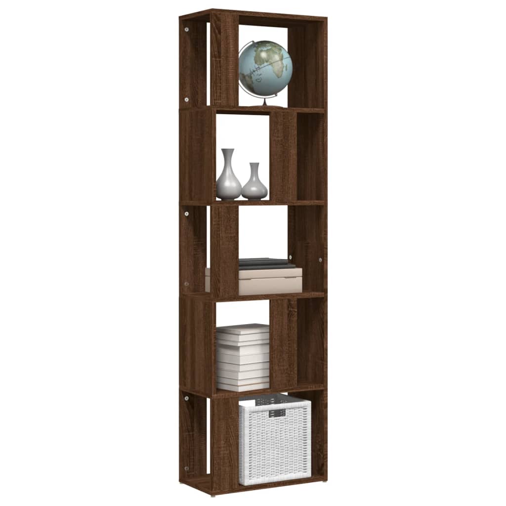 Bookshelf Brown Oak Look 45x24x160 cm Wood Material