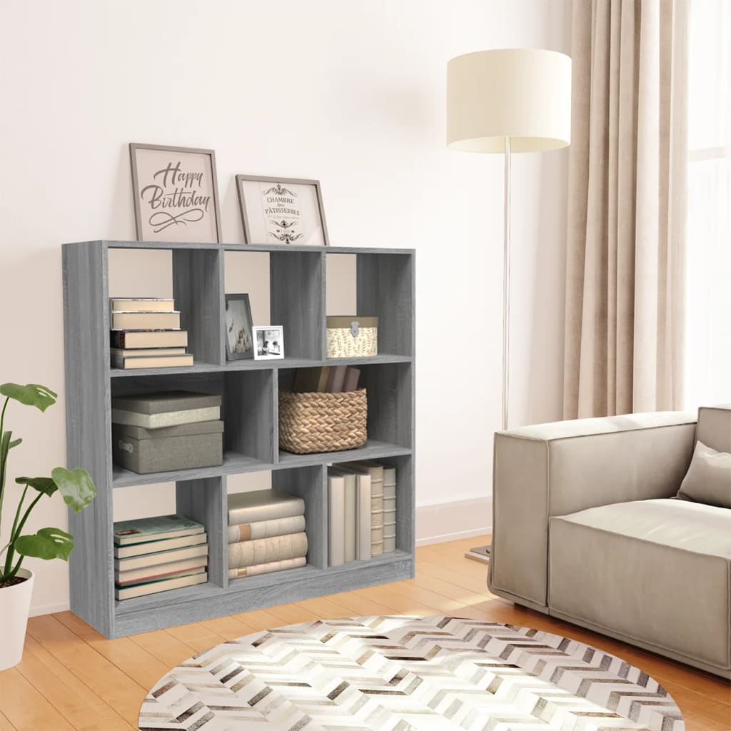 Bookshelf Grey Sonoma 97.5x29.5x100 cm Wood Material