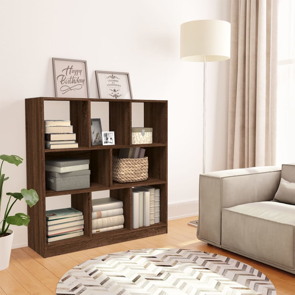 Bookshelf Brown Oak Look 97.5x29.5x100 cm Wood Material