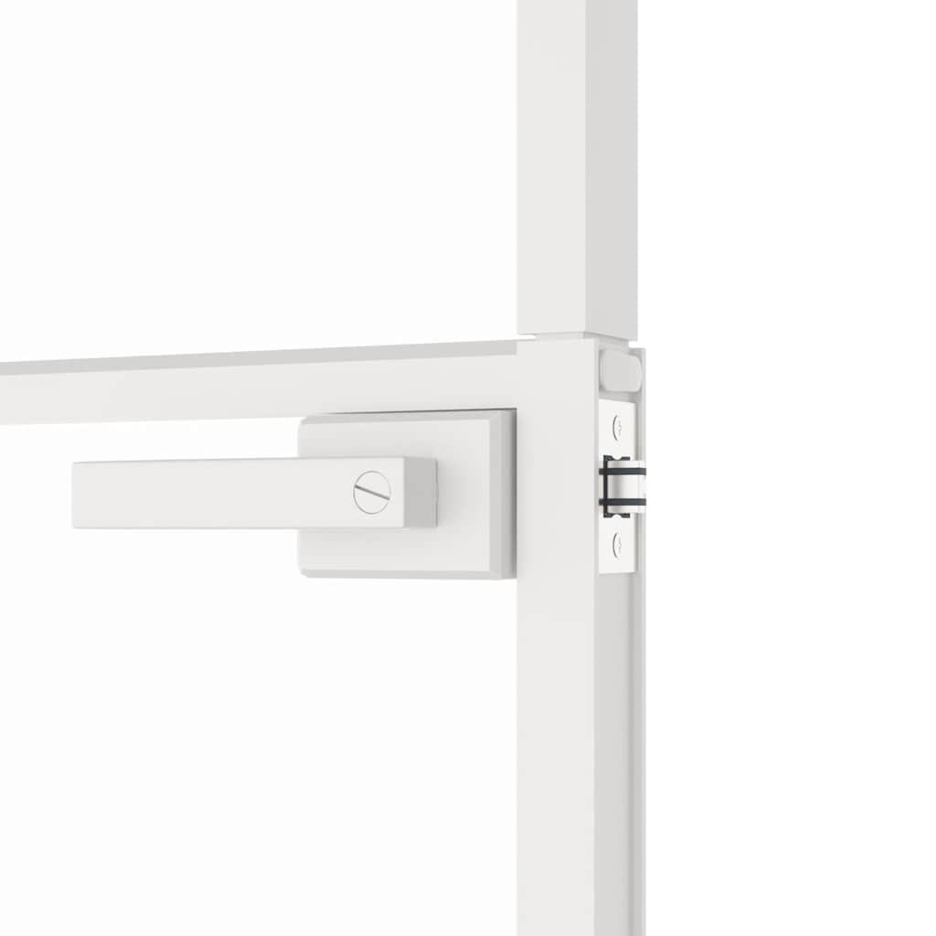 Innentür Weiß 83x201,5 cm Hartglas & Aluminium Schlank