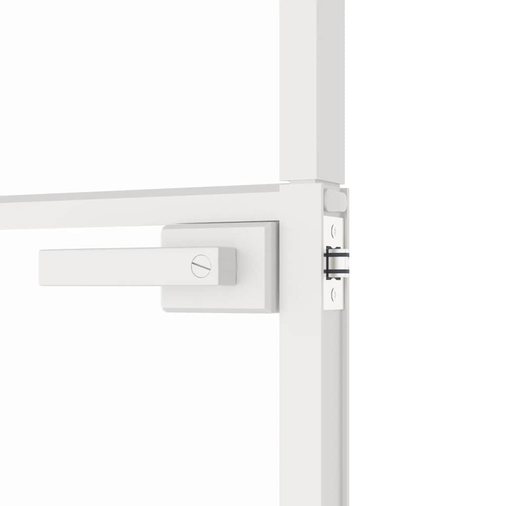 Innentür Weiß 83x201,5 cm Hartglas & Aluminium Schlank