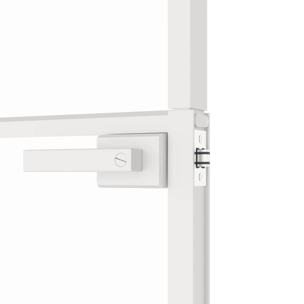 Innentür Weiß 93x201,5 cm Hartglas & Aluminium Schlank