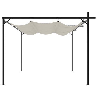 Pergola mit Schiebedach Creme 295x292x230 cm