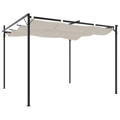 Pergola mit Schiebedach Creme 295x292x230 cm
