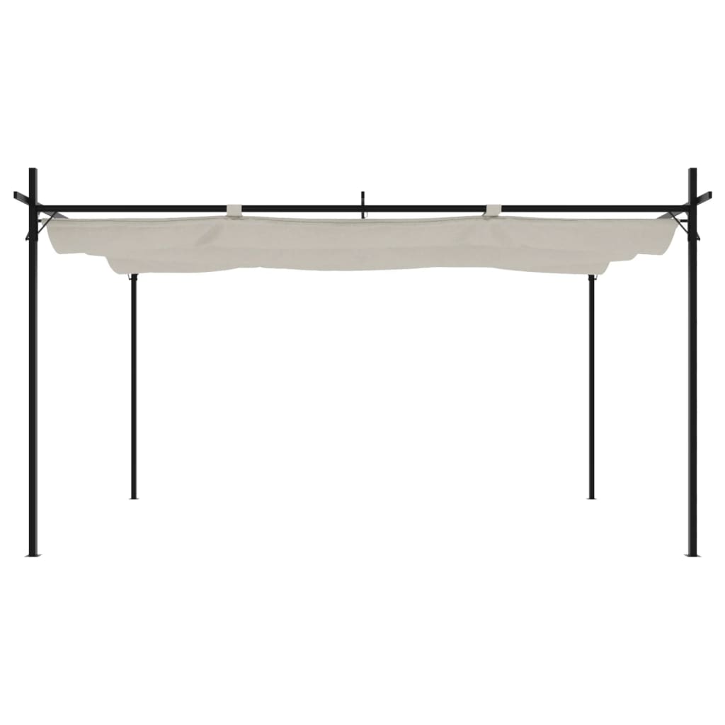 Pergola mit Schiebedach Creme 395x292x230 cm