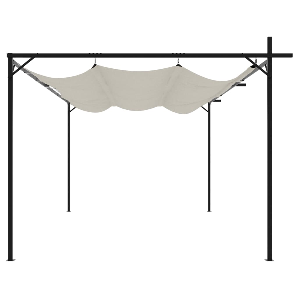 Pergola mit Schiebedach Creme 395x292x230 cm