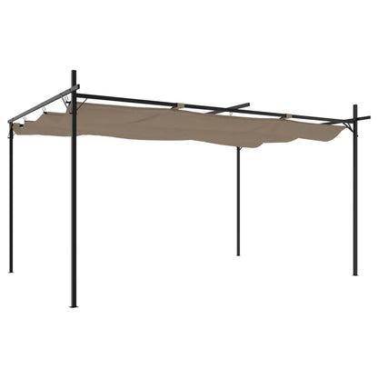 Pergola mit Schiebedach Taupe 395x292x230 cm