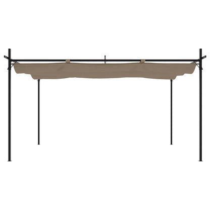 Pergola mit Schiebedach Taupe 395x292x230 cm