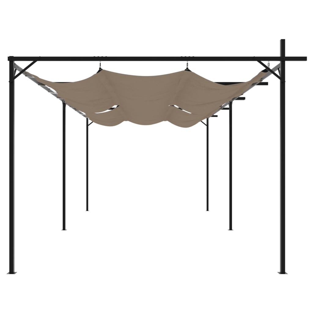 Pergola mit Schiebedach Taupe 589x292x230 cm