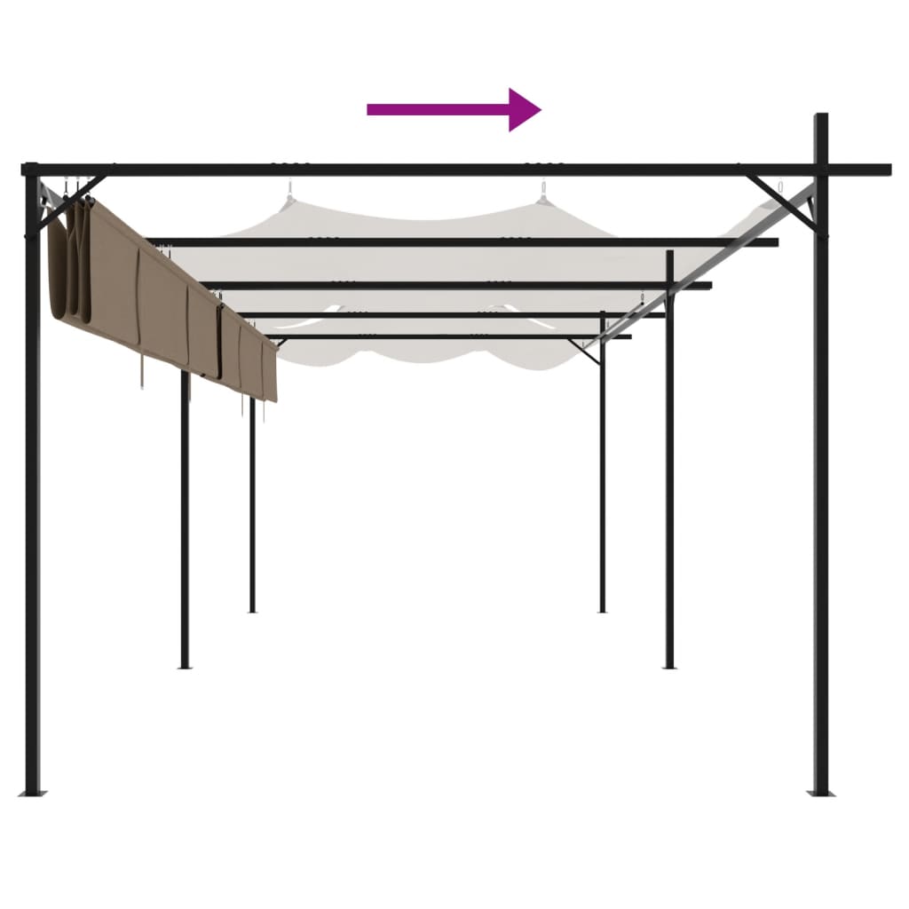 Pergola mit Schiebedach Taupe 589x292x230 cm