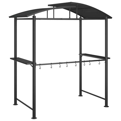 Grillpavillon mit Seitenregalen Anthrazit 210x114x230 cm Stahl