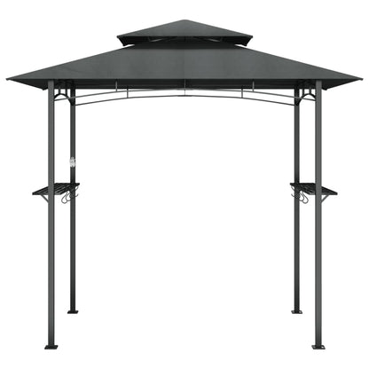 Grillpavillon mit Seitenregalen Anthrazit 240x150x243 cm Stahl