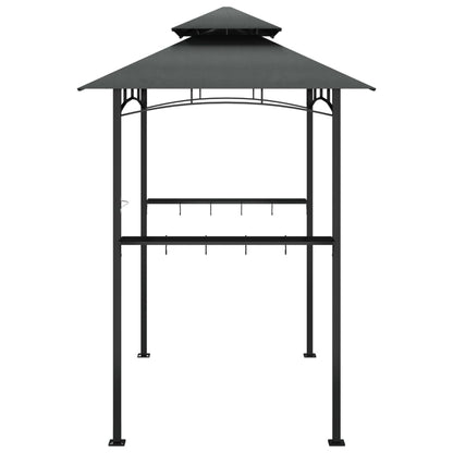 Grillpavillon mit Seitenregalen Anthrazit 240x150x243 cm Stahl