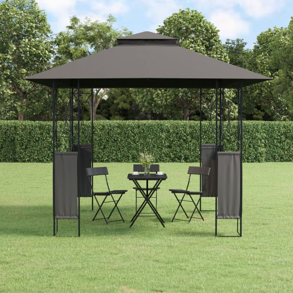 Pavillon avec toit anthracite 300x300x270 cm en acier