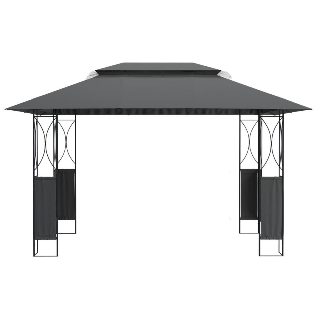 Gazebo avec toit anthracite 400x300x270 cm en acier