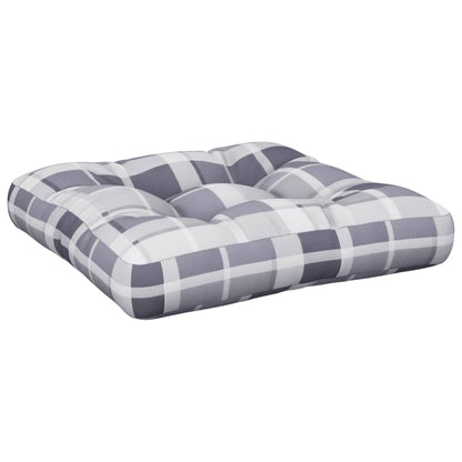 Palettenkissen Grau Karomuster 50x50x12 cm Stoff