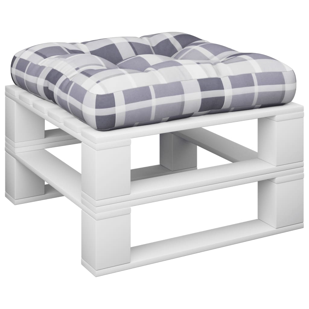 Palettenkissen Grau Karomuster 50x50x12 cm Stoff