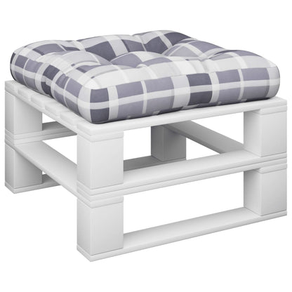 Palettenkissen Grau Karomuster 50x50x12 cm Stoff