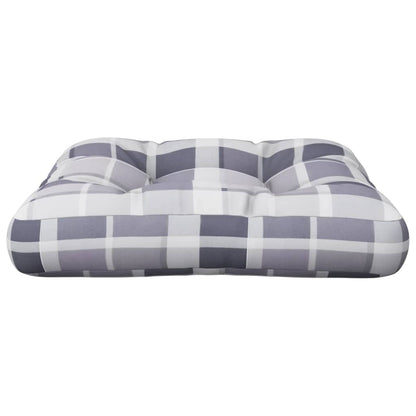Palettenkissen Grau Karomuster 50x50x12 cm Stoff
