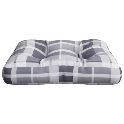 Palettenkissen Grau Karomuster 50x50x12 cm Stoff