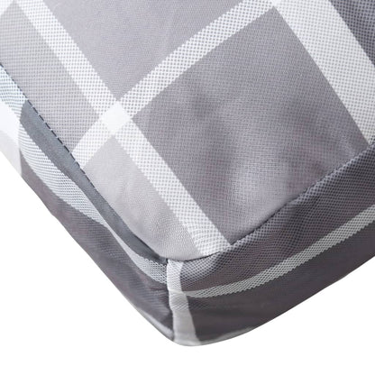 Palettenkissen Grau Karomuster 50x50x12 cm Stoff