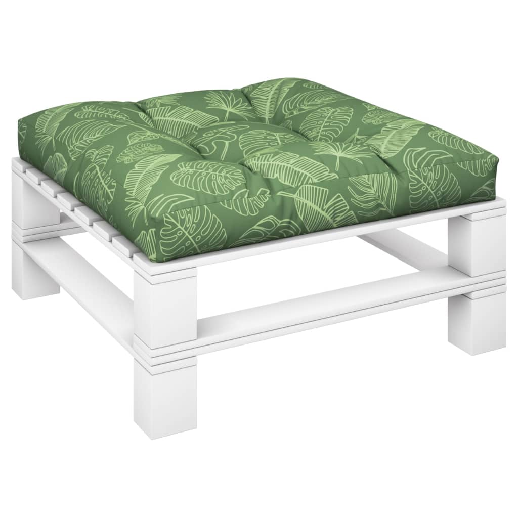 Palettenkissen Blattmuster 70x70x12 cm Stoff
