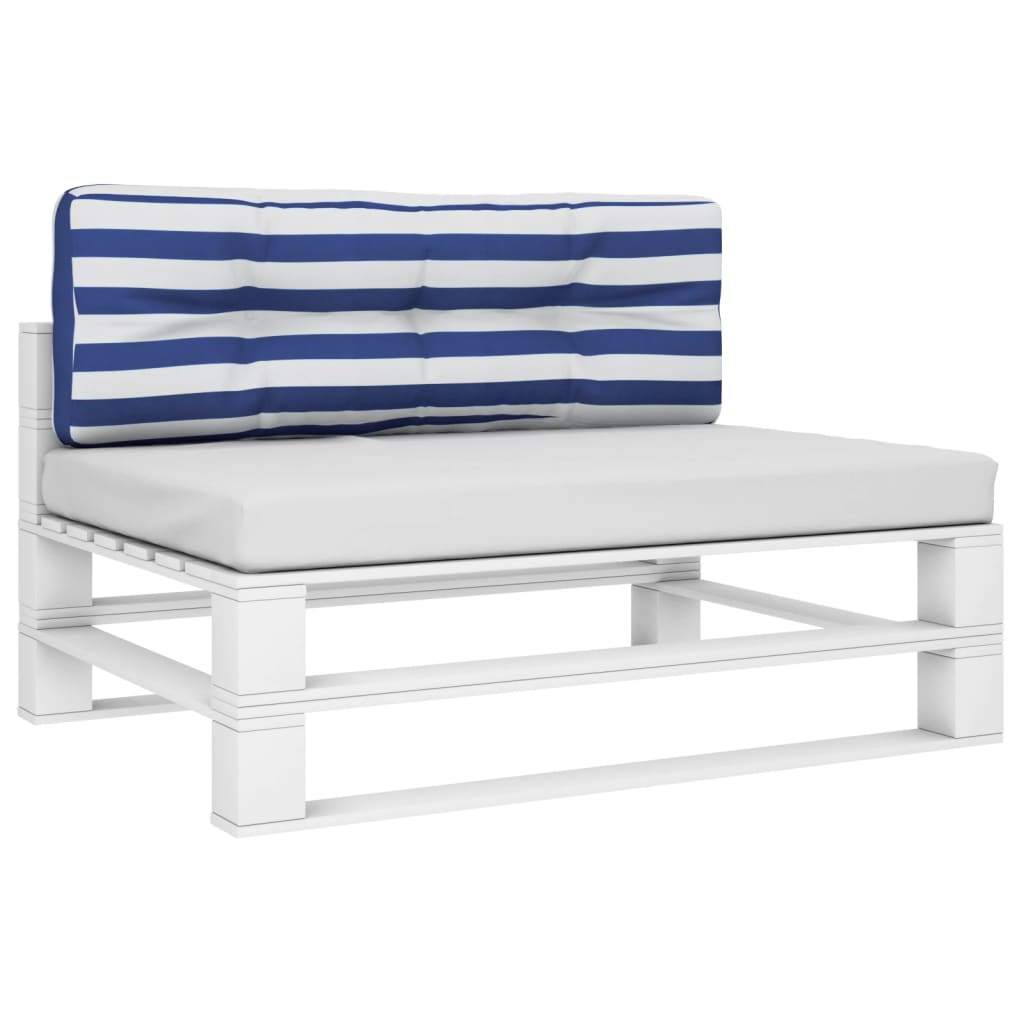 Palettenkissen Blau Weiß Gestreift 120x40x12 cm Stoff