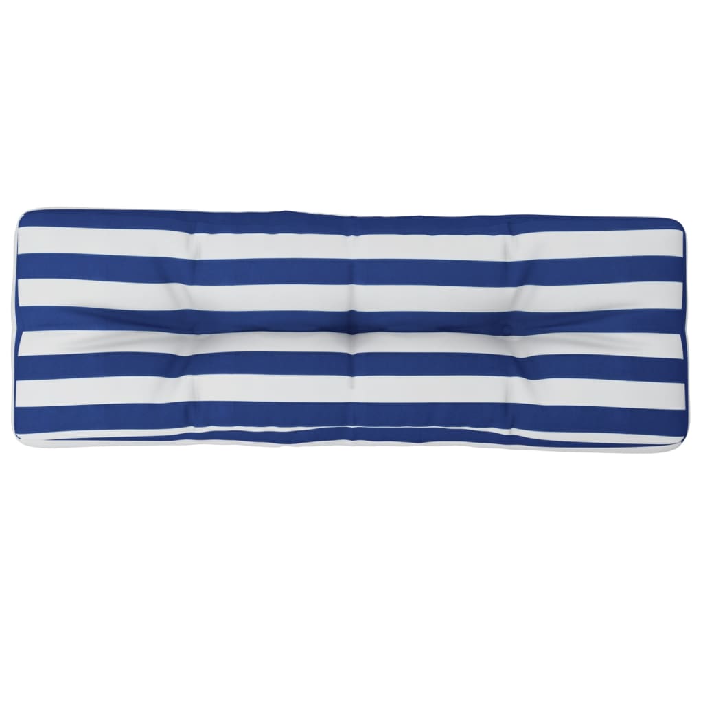 Palettenkissen Blau Weiß Gestreift 120x40x12 cm Stoff