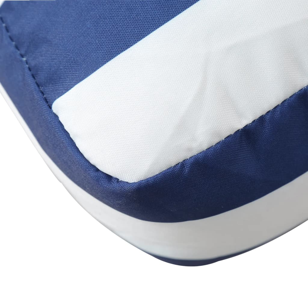 Palettenkissen Blau Weiß Gestreift 120x40x12 cm Stoff