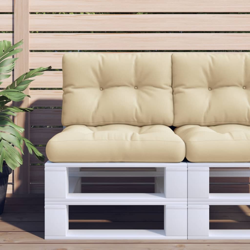Palettenkissen 2-tlg. Beige Stoff