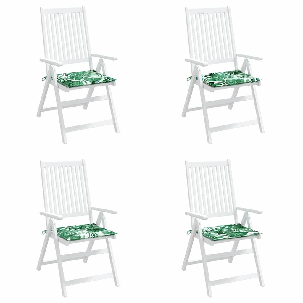Stuhlkissen 4 stk. Oxford-Stoff Blattmuster 50 x 50 x 4 cm