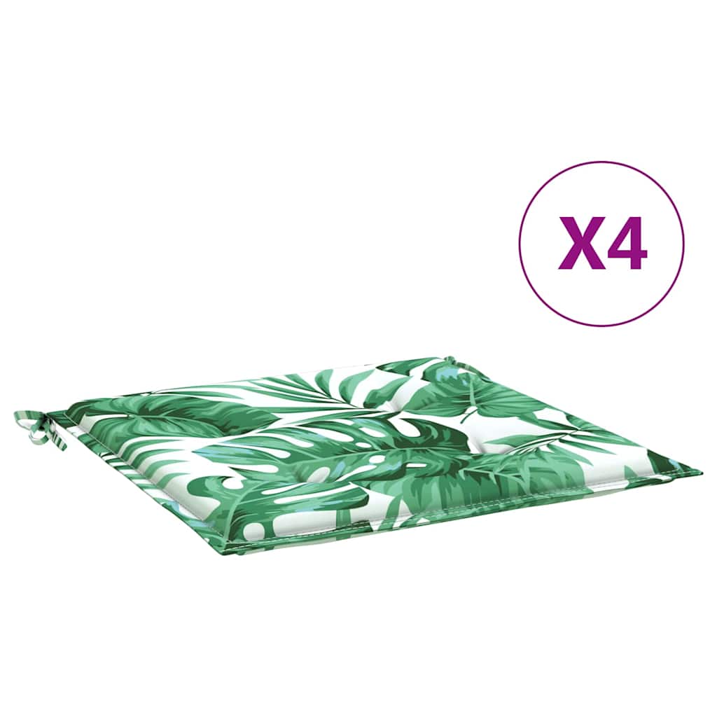 Stuhlkissen 4 stk. Oxford-Stoff Blattmuster 50 x 50 x 4 cm