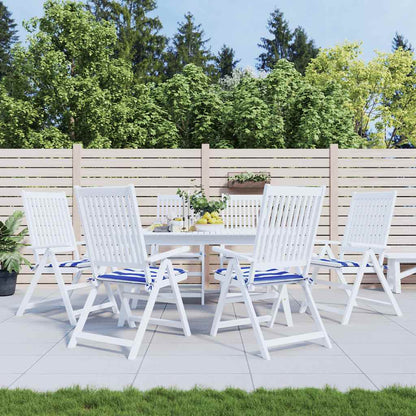 Gartenstuhl-Kissen 6 Stk. Blau & Weiß Gestreift 50x50x3cm Stoff
