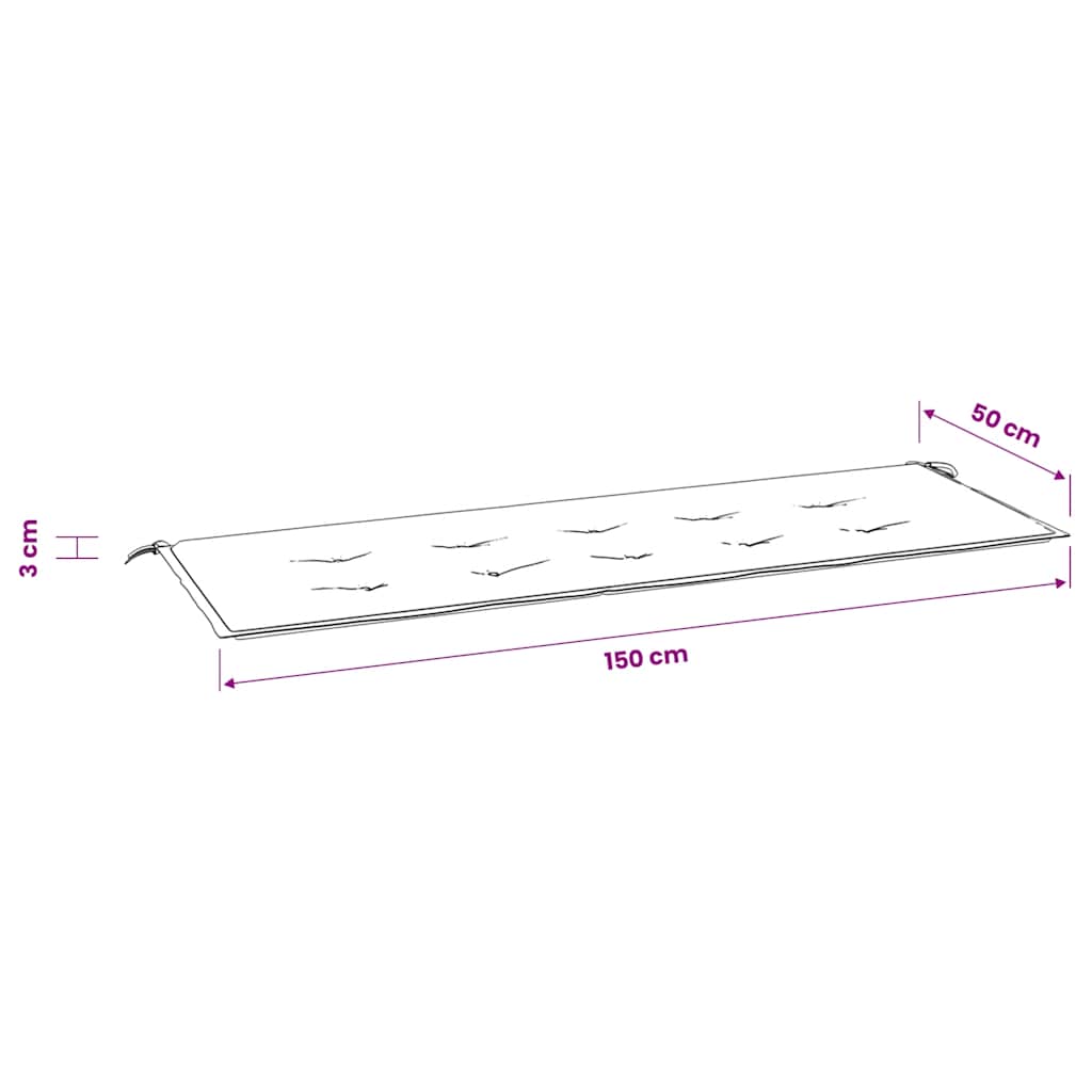 Gartenbank-Auflage Rosa 150x50x3 cm Oxford-Gewebe
