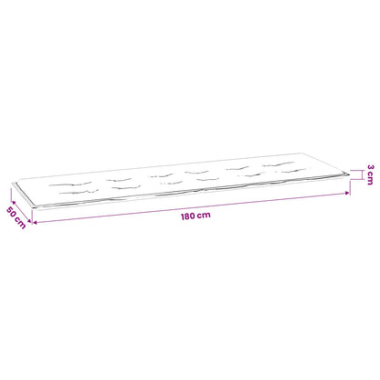 Bankpolster Oxford-Stoff Mehrfarbig 180 x 50 x 3 cm