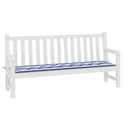 Gartenbank-Auflage Blau&Weiß Gestreift 200x50x3 cm Stoff