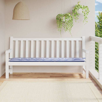 Gartenbank-Auflage Blau&Weiß Gestreift 200x50x3 cm Stoff