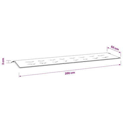 Gartenbank-Auflage Türkis 200x50x3 cm Stoff