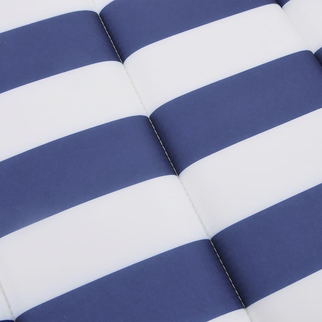 Coussin pour chaise longue en tissu Oxford rayé bleu et blanc