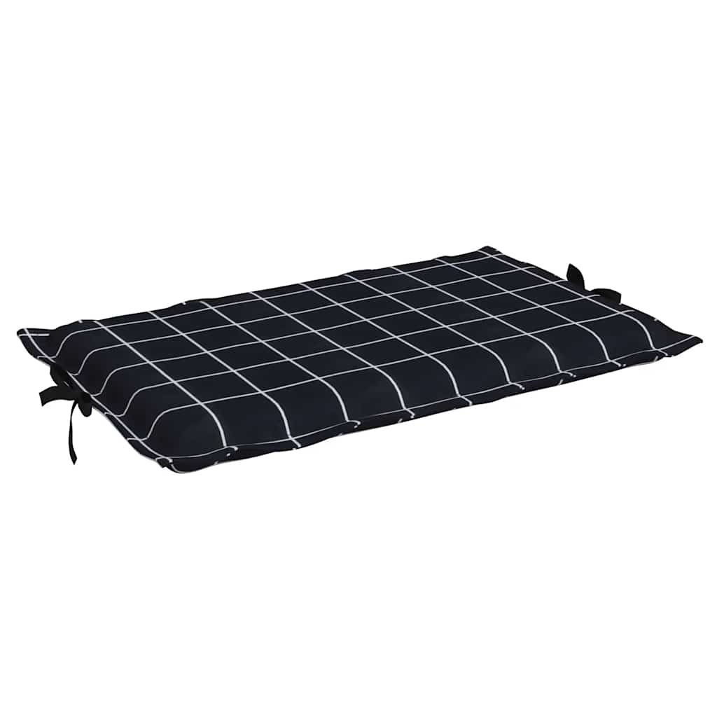 Sonnenliegen-Auflage Schwarz Karomuster Oxford-Gewebe