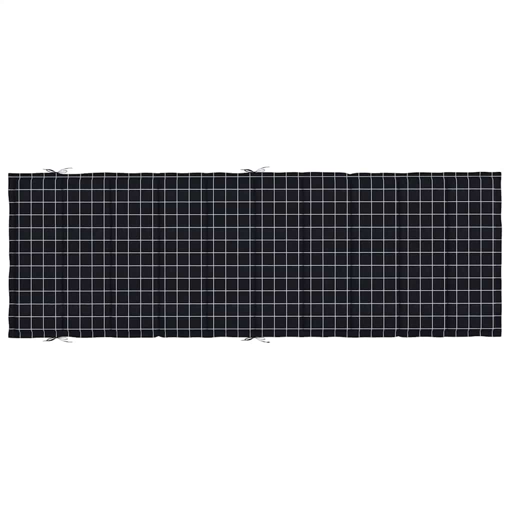 Sonnenliegen-Auflage Schwarz Karomuster Oxford-Gewebe