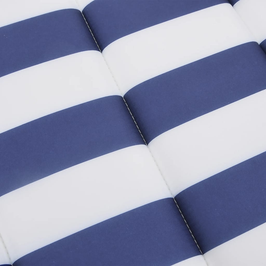 Sun lounger cushion blue &amp; white striped Oxford fabric