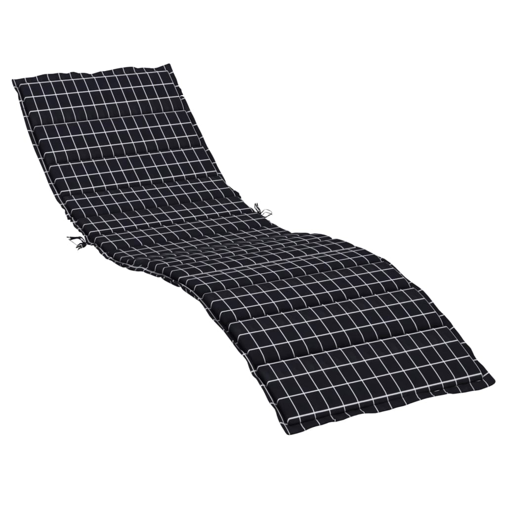 Coussin pour bain de soleil en tissu Oxford à carreaux noirs